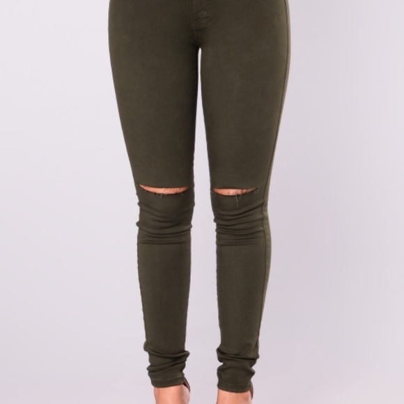 Fashion Nova Olive Canopy Jeans - Picture 2 of 7
